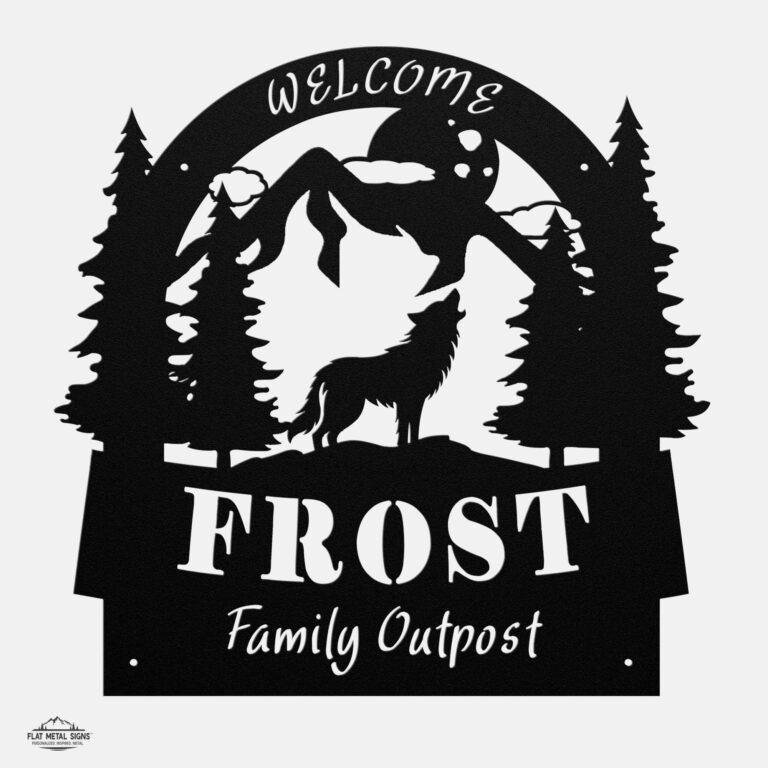Rustic Wolf Welcome Sign