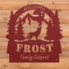 Arched Rustic Wolf Welcome Sign - Wolf Howling At Moon - Image 5