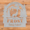 Arched Rustic Wolf Welcome Sign - Wolf Howling At Moon - Image 6