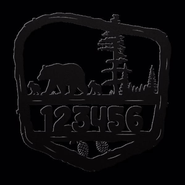 bear address metal sign