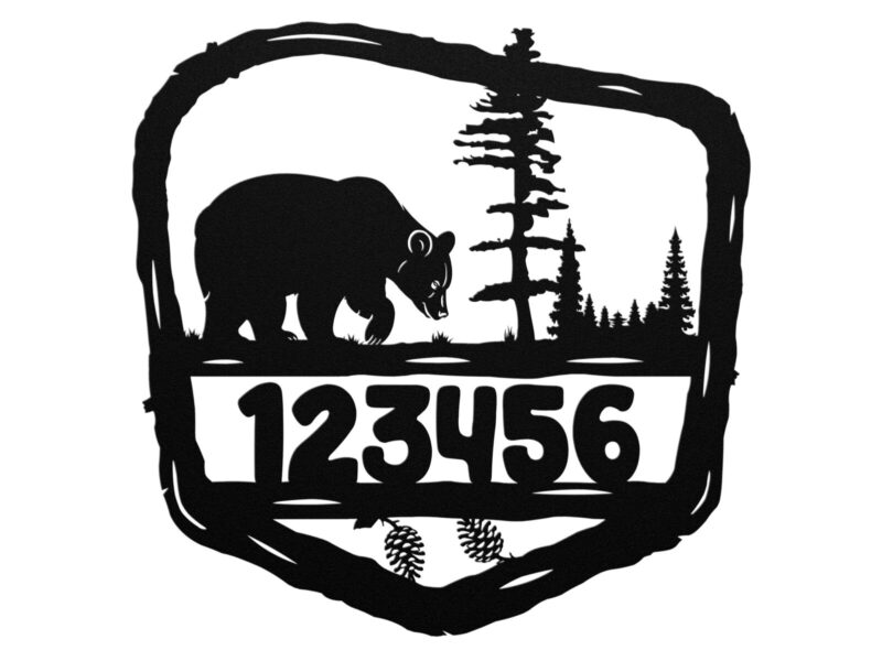 bear address metal sign park style