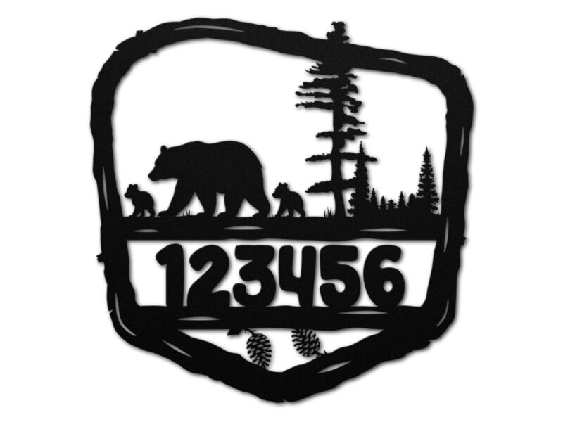 bear address metal sign