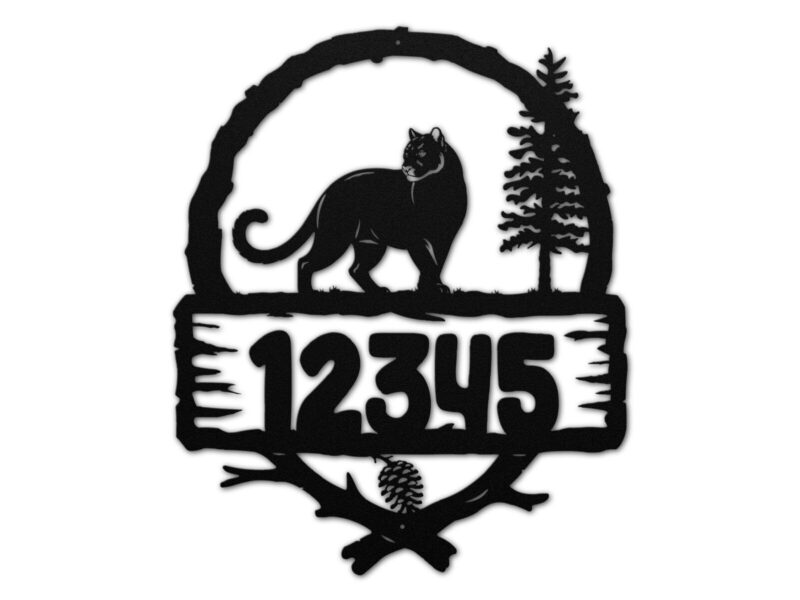 cougar address metal sign