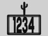 Personalized Metal House Number Sign with Cactus Accent mounted outdoors