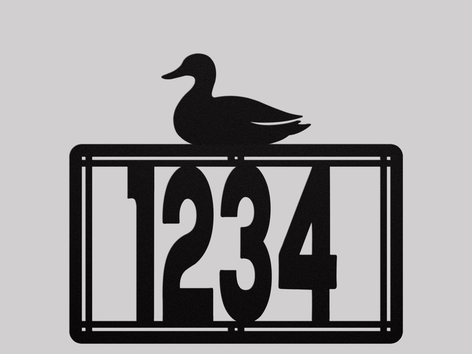 house-number-sign-hero-duck Personalized Metal House Number Sign with Duck Accent mounted outdoors