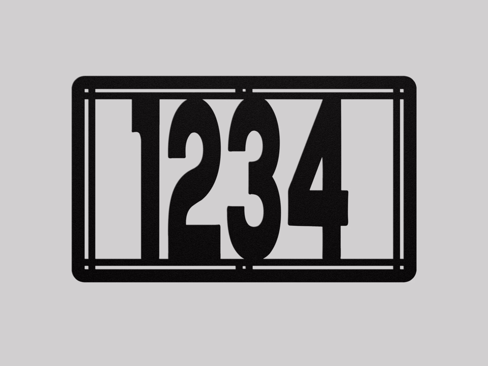 Personalized metal house number sign with no accent