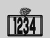 Metal House Number Sign With Pinecone Accent