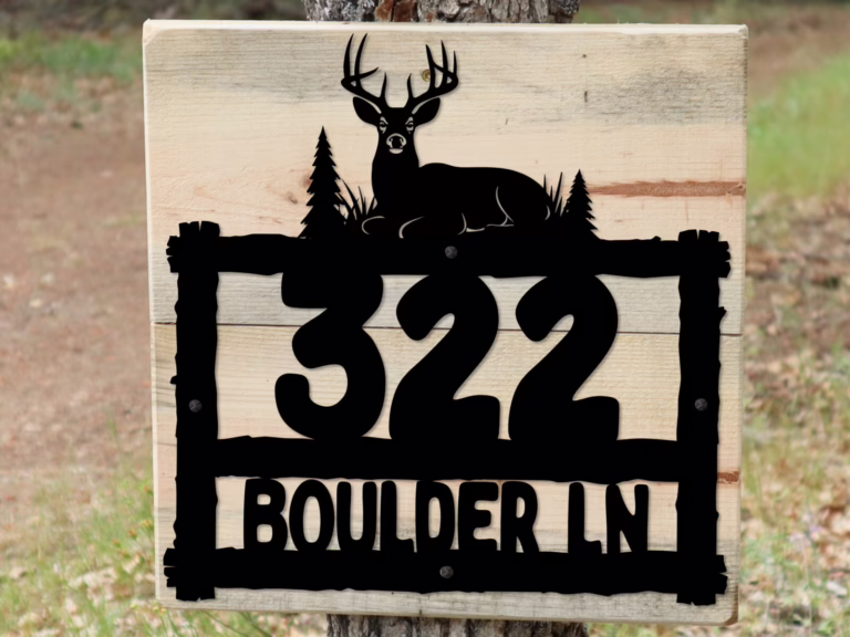 Deer Metal Address Sign