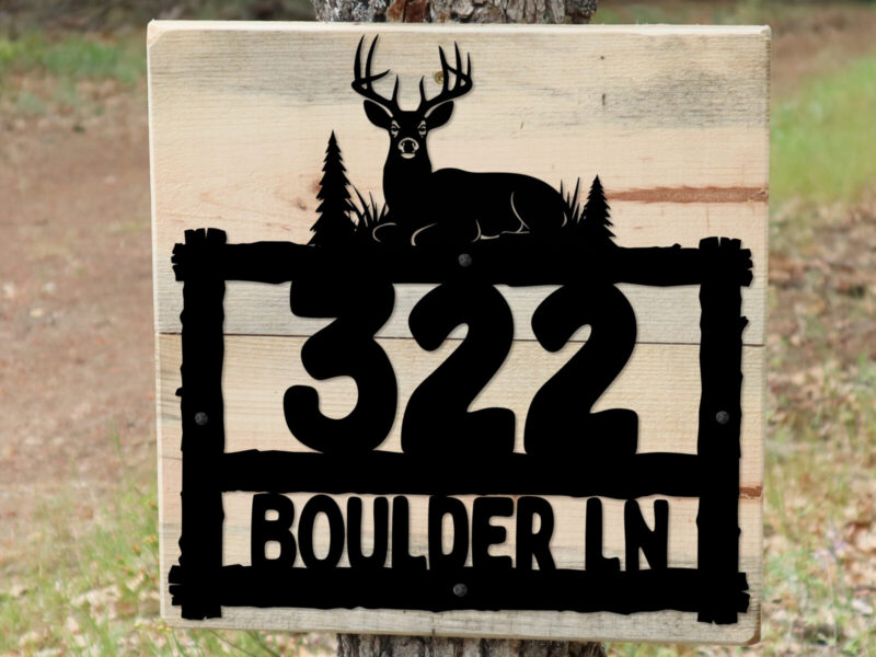 Deer Metal Address Sign