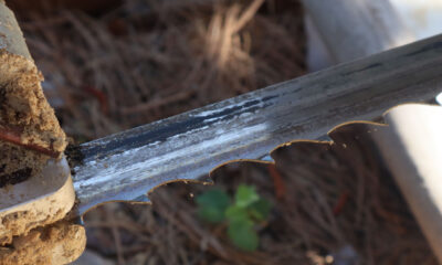 black rubber mark on sawmill blade